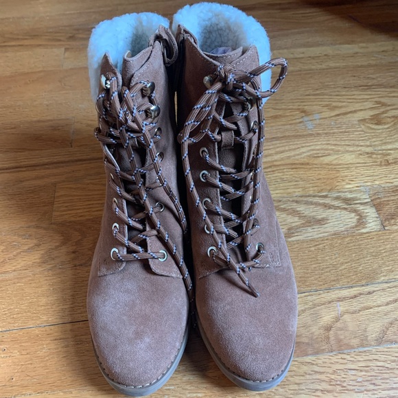 Violet & Red Shoes - Samara Hiker Suede Bootie NWOT